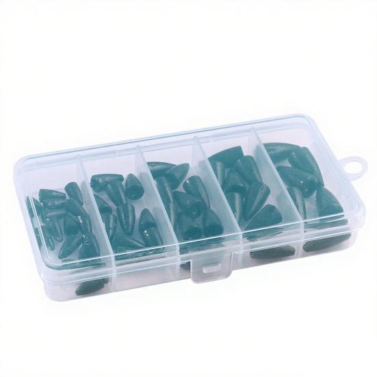 50Pcs Fishing Weight Sinkers Kit Rustproof Corrosion Resistant Saltwater Freshwater Metal Lead Fishing Weights Set