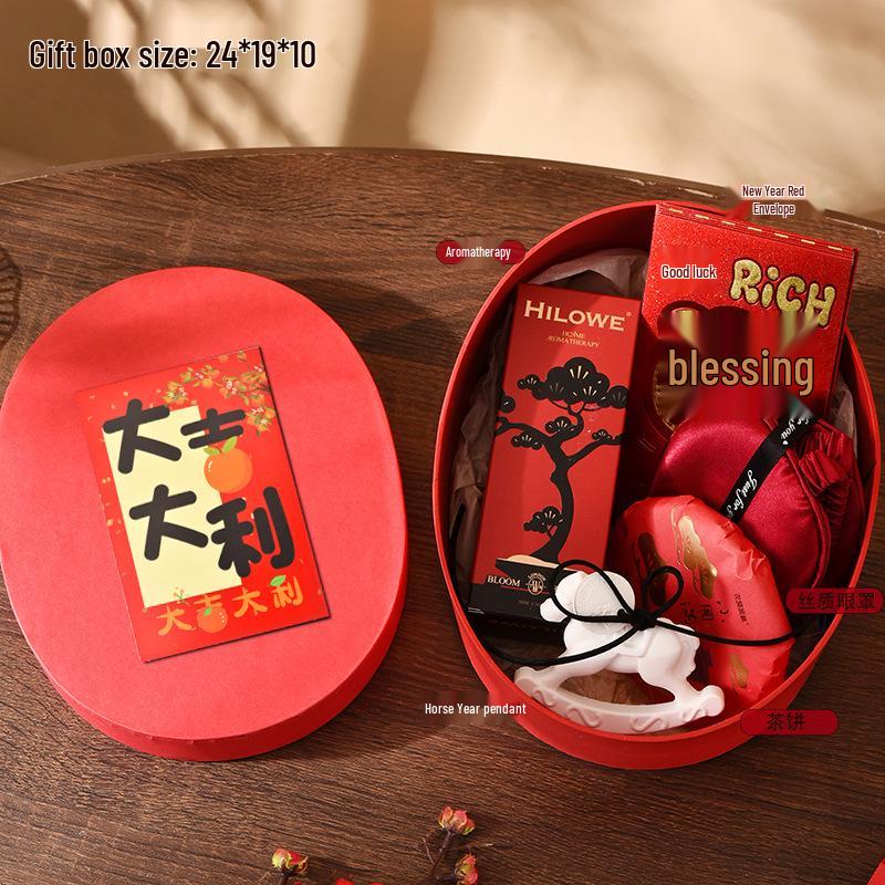 2026 Corporate Year of the Horse Meeting Souvenir Box with Logo - Business Gift for Employees on New Year's Day