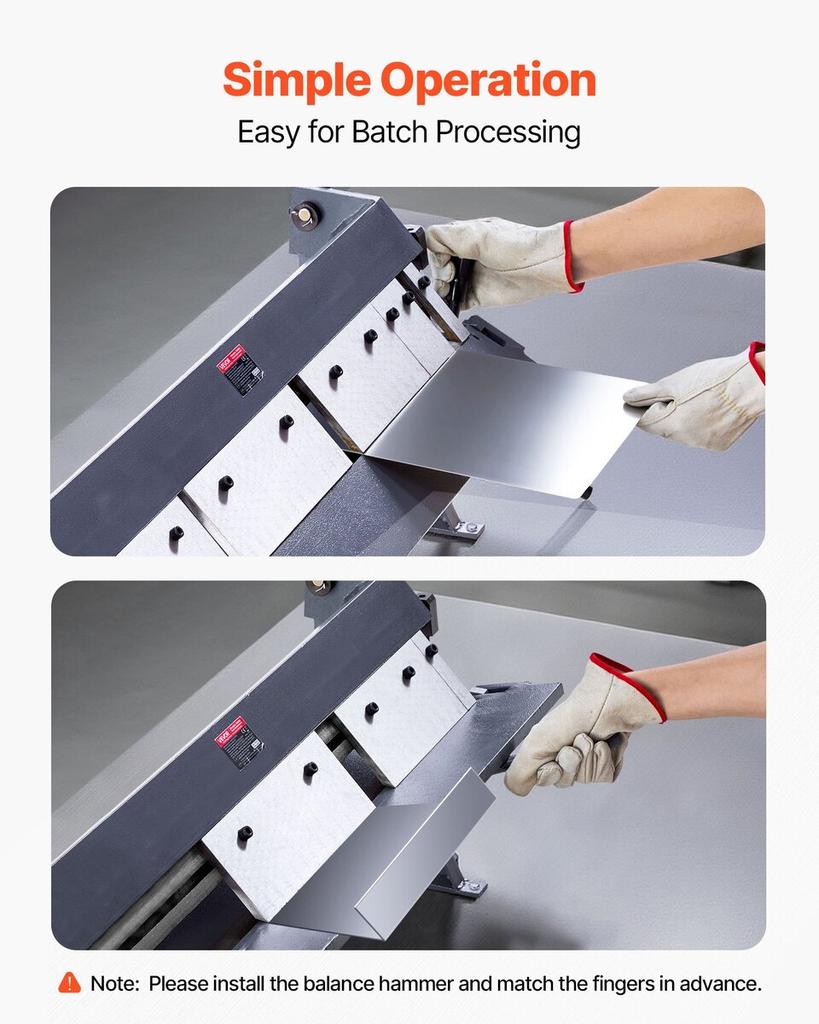 Box and Pan Brake, 910 mm/36 inch Sheet Metal Bending Brake,16-Gauge Mild Steel Capacity, 0-135 Degree Adjustable, Metal Bender Machine with 6