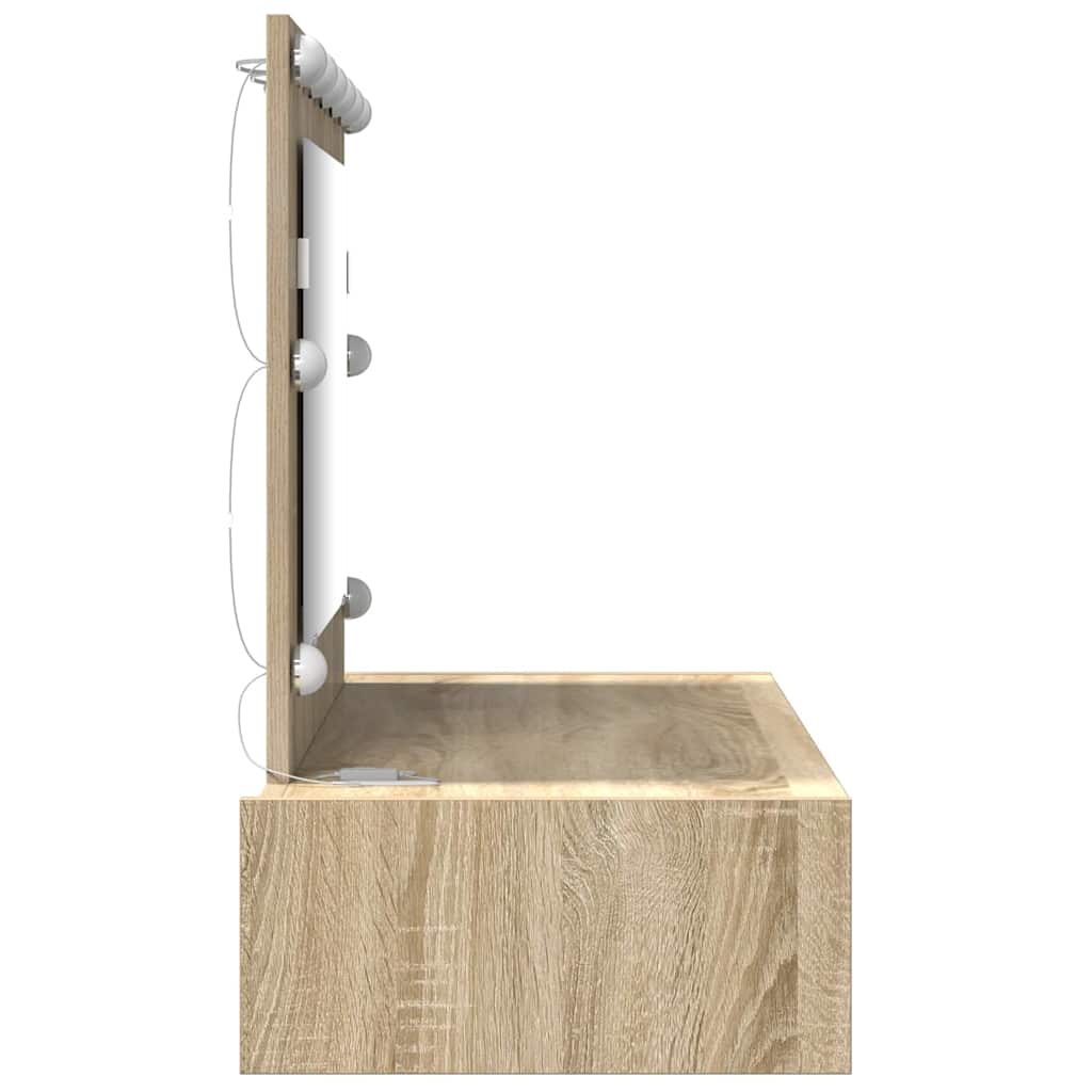 Makeup Table with Storage Brown 100 x 40 x 70 cm Engineered Wood