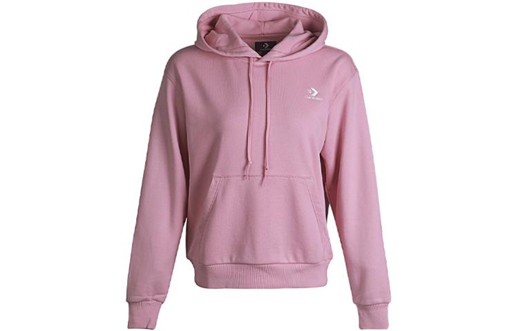 Converse Sweatshirts Women s Pink Hooded Moderate Regular 10019442-A04 L