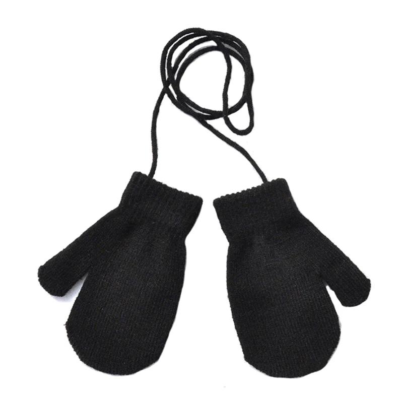 Winter Baby Gloves Warm Mittens Children Full Finger Gloves for 1-3Y Kids Hanging Neck Winter Gloves Newborn Baby Accessories