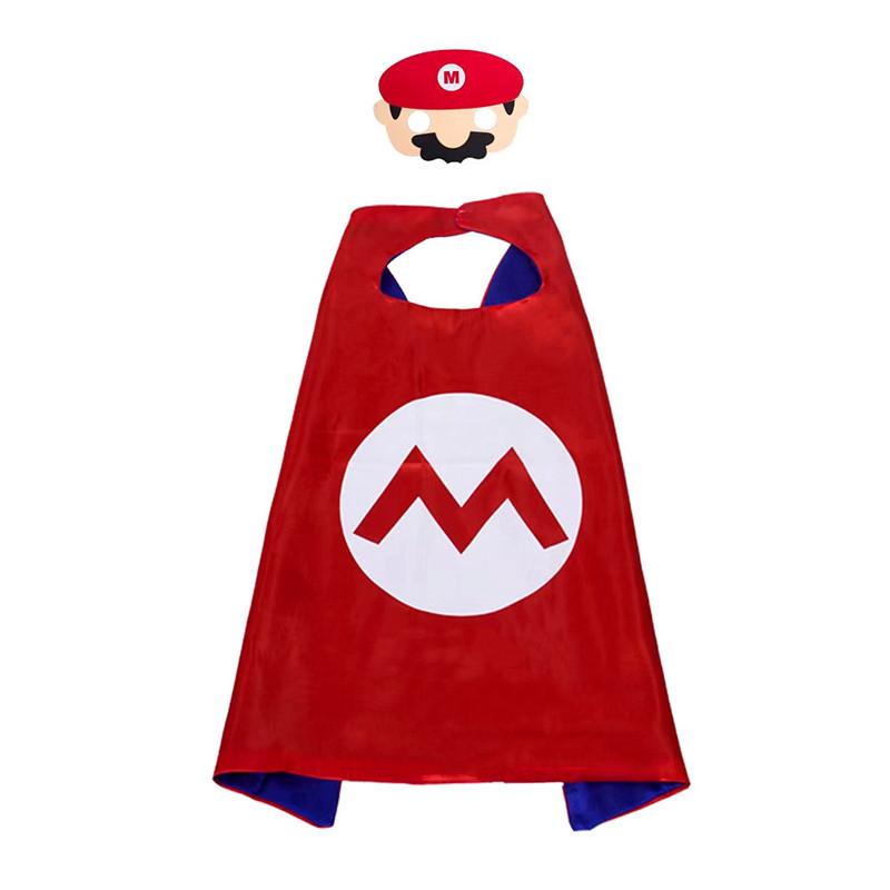 Game Super Mario Bros Cloak Cute Cartoon Mario Luigi Bowser Toad Yoshi Cape Mask Suit Halloween Cosplay Costumes For Unisex