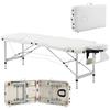 Folding Massage Table, Aluminum, 215x81x61-84 Cm, White