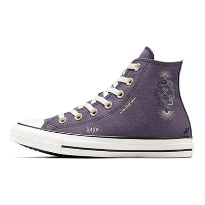 Chuck Taylor All Star Confortáveis Versáteis Tênis de Lona Cano Alto Feminino Roxo Branco A07137C