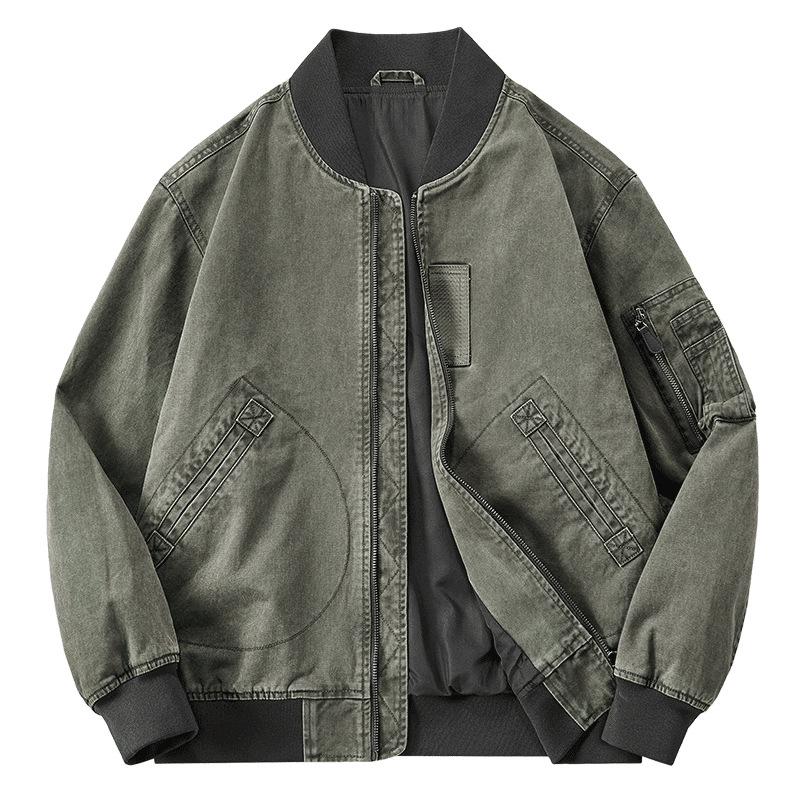 

Men s Cotton Flight Jacket - Casual Air Force Baseball Collar Outerwear XL