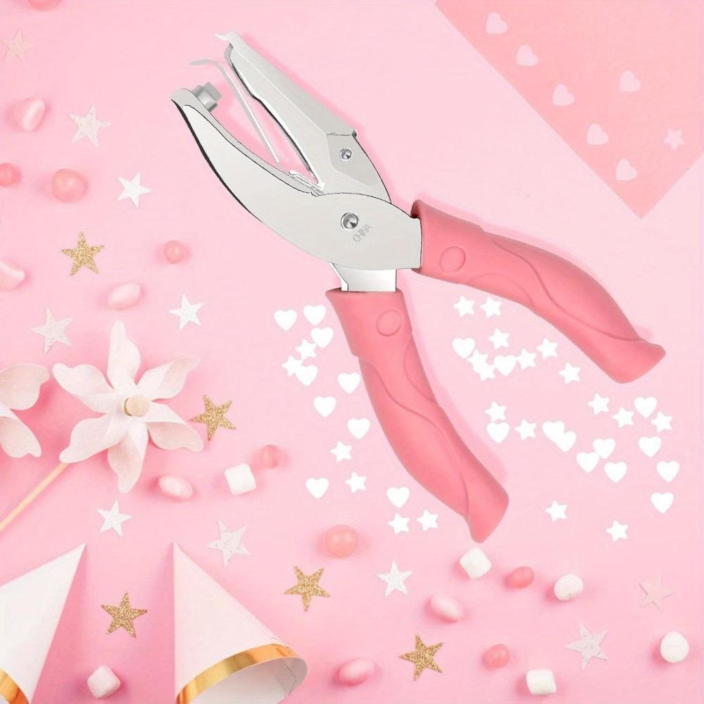 2 vnt. rankinių skylamušių, širdelės/žvaigždutės/apskritimo skylamušiai 1/4 colio metalinis vienos skylės popieriaus skylamušis, su minkšta rankena etiketėms, drabužių etiketėms