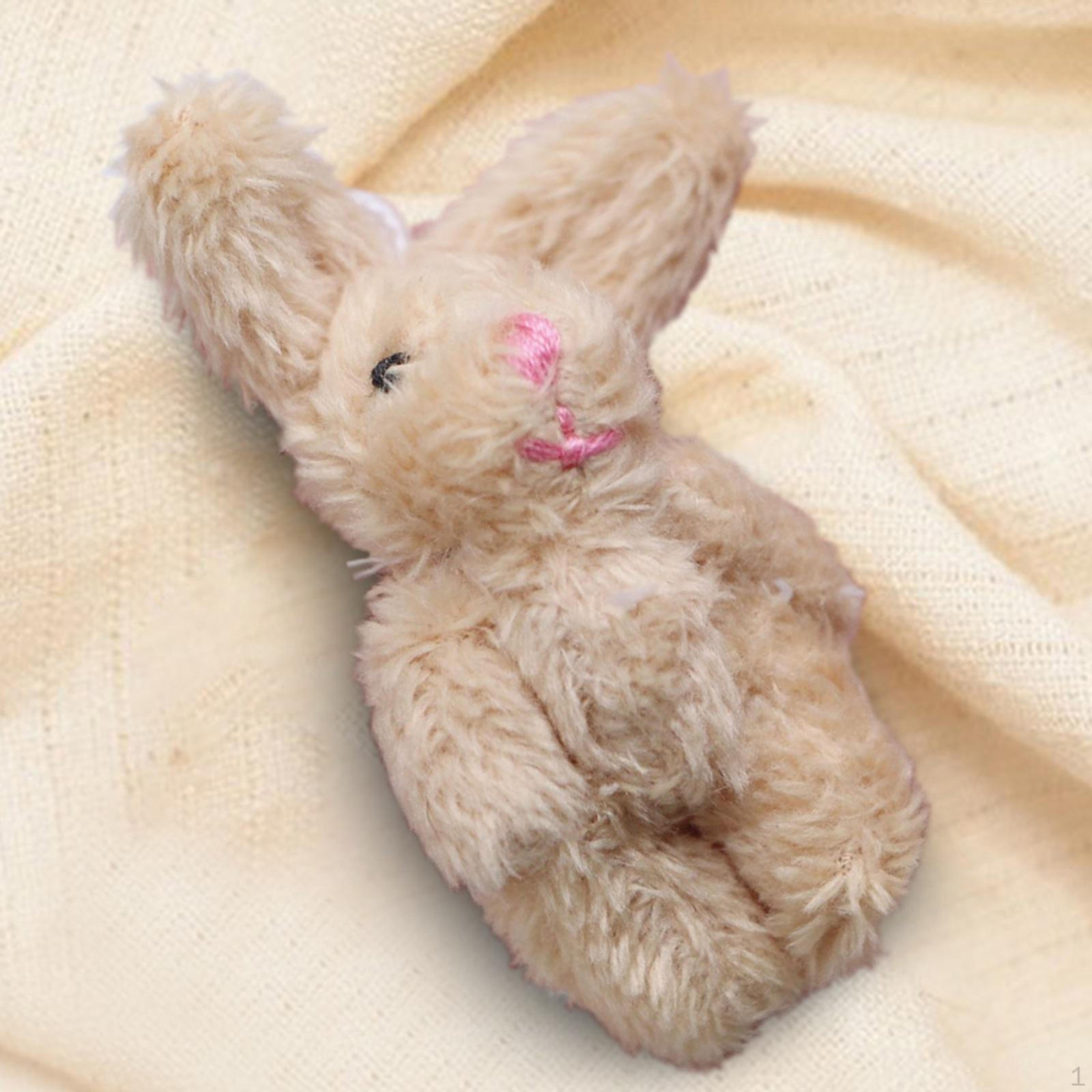 

Кукольный дом, миниатюрный плюшевый брелок с животными, масштаб 1/12, брелок для гостиной, вечерние, обеденный, крошечный медвежонок Khaki rabbit