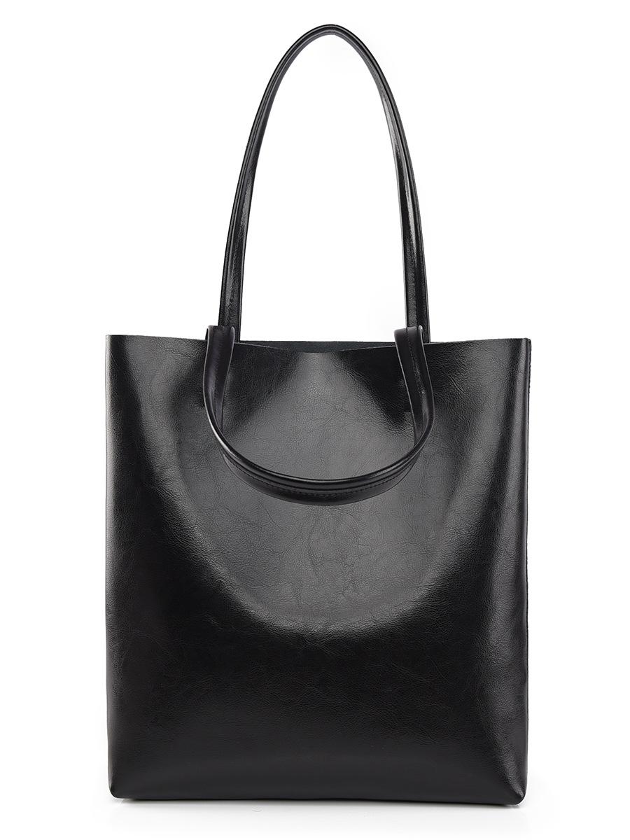 

Сумка через плечо Новая женская сумка из коровьей кожи Модная женская кожаная сумка Простая сумка-тоут Большая вместимость портативная сумка для покупок Женская