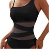 Swimsuit 1011 One-piece Bikini Sexy Solid Color Stitching Mesh Swimsuit Female Bikini