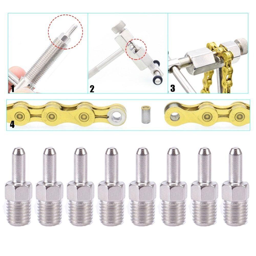 8PCS Steel Bike Chain Remover Thimble Chain Breaker Replacement Pins  Chains Repairing Tool
