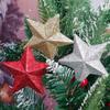 4/24PCS Glitter Star Christmas Tree Ornament Gold Pentagram Xmas Hanging Star Pendant Holiday Wedding Party Decoration Kids Gift