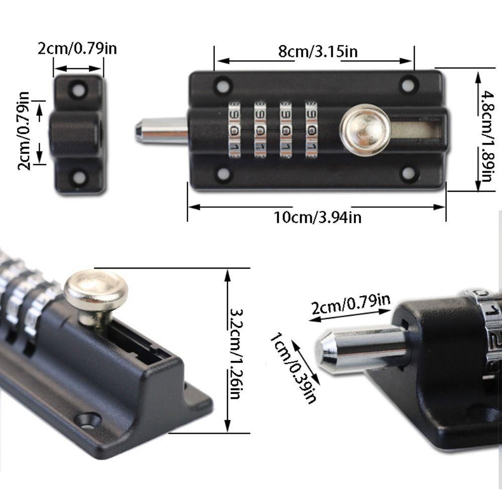 4 Digit Pin Code Security Lock Anti-theft Keyless Door Catch Digital Deadbolt Lock Outdoor