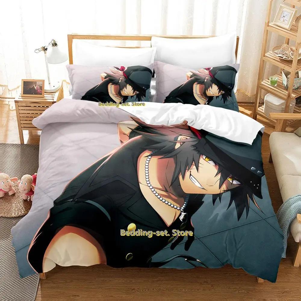 The World Ends With You Sakuraba Neku Bedding Set Cartoon Anime Three-piece Set Adult Kid Bedroom Duvetcover Sets 3D Kawaii Cool