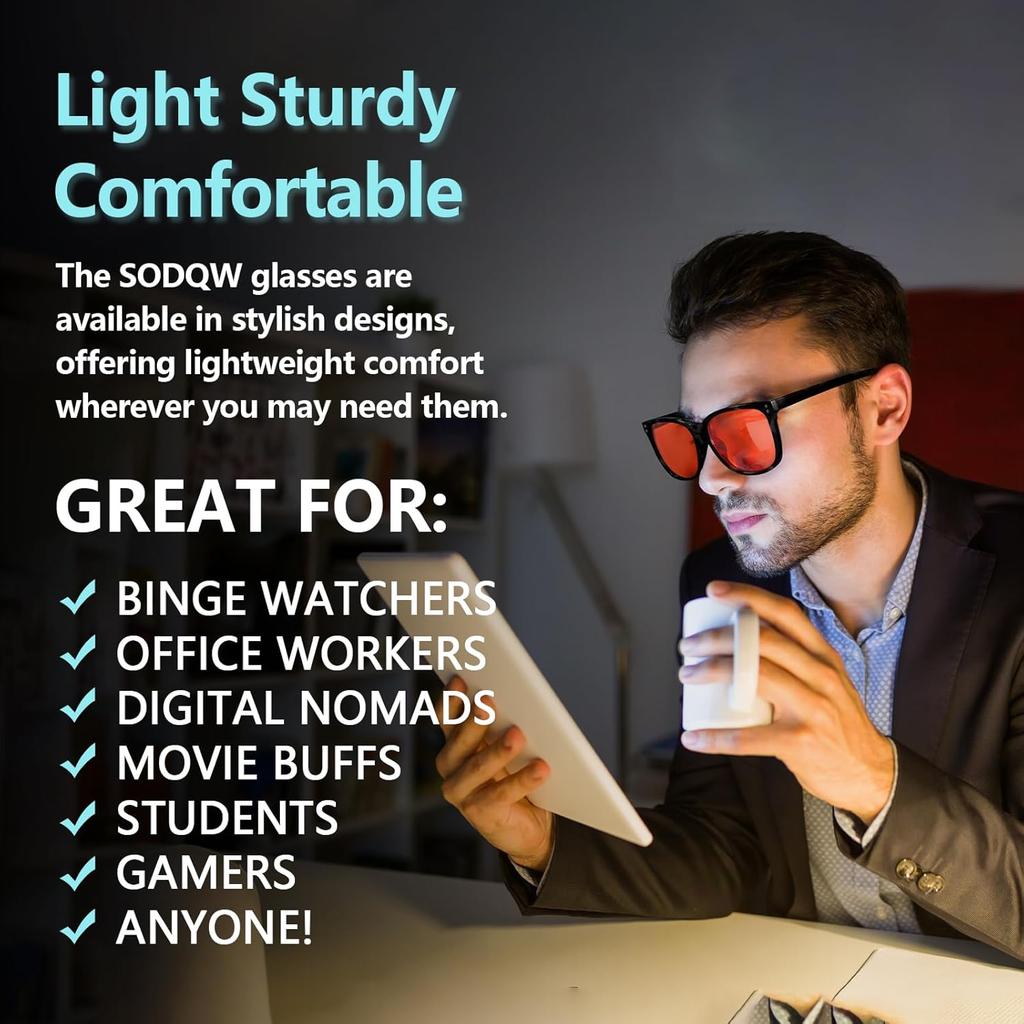 Gaming Blue Light Blocking Glasses for Men Women 99.9% Anti Blue-Light with Orange Red Lens for Computer TV