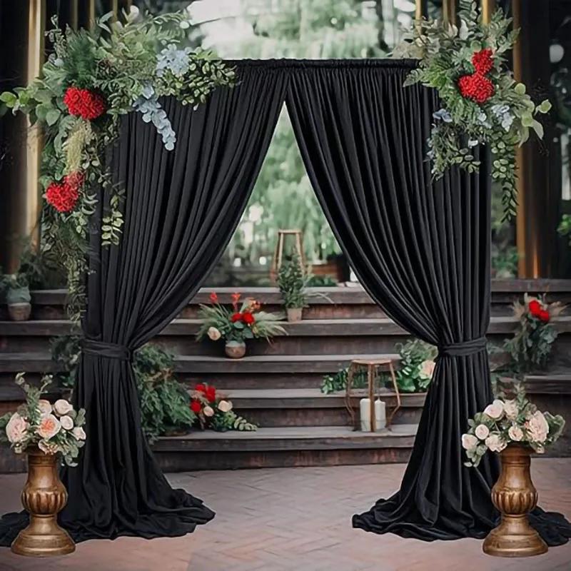 5x8/10 fot rynkefri hvit sateng bakgrunnsgardiner for bryllup, bursdagsfest, fotografering, bakgrunn, babyshowerdekorasjoner