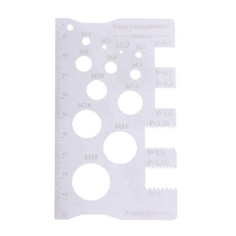 Durabler Stainless Steel Ruler Screw Measuring Ruler Precise Pitch Measurement Thread Gauge Screw Measurement Ruler Measuring