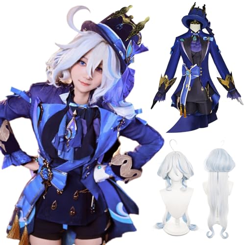 

[NOKIJP] Genshin Impact Cosplay Fleena Cosplay Costume, Genshin Impact: The Unbroken Soloist, Water Goddess Cosplay (Black Fleena, M)