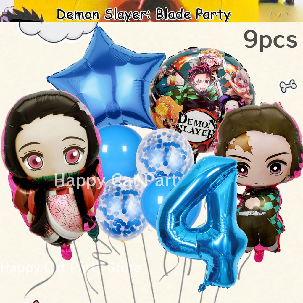 Démonický lovec Narodeninová oslava Dekorácie Kimetsu No Yaiba Stolový riad Obrus Tanier Hrnček Balónik Sprcha pre bábätko Detské darčeky Potreby na párty