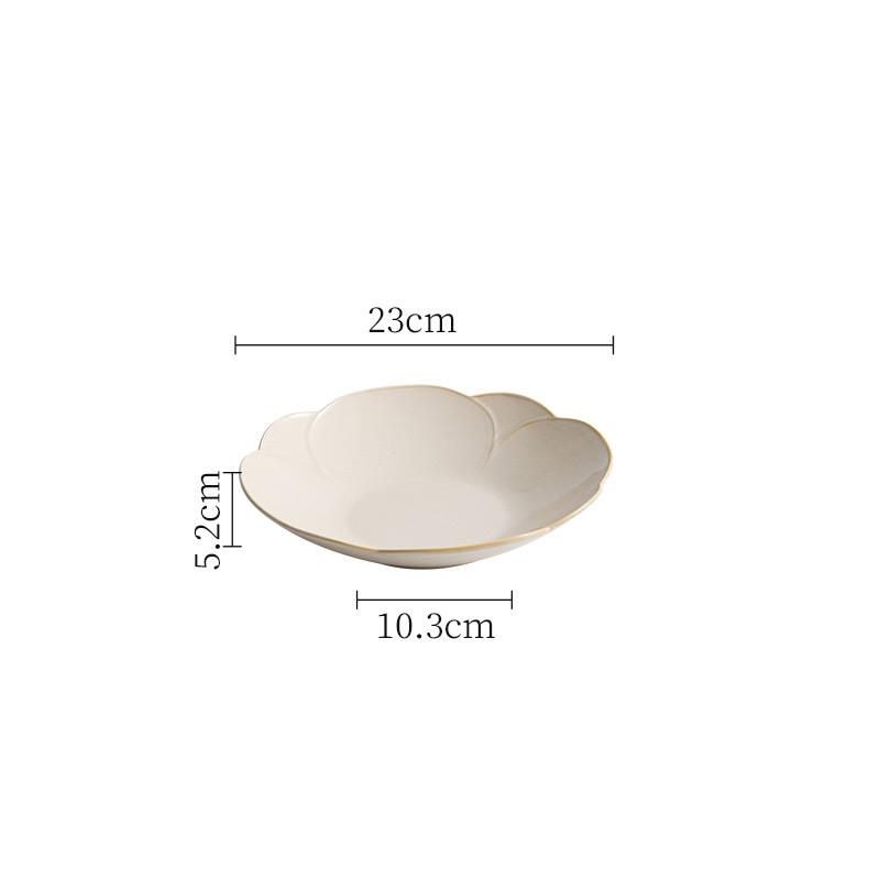 Miska ryżowa z żółtym płatkiem Ceramiczna zastawa stołowa Miska deserowa Miska na gęstą zupę Miski na ryby Miski na przekąski Zastawa stołowa do kuchni molekularnej