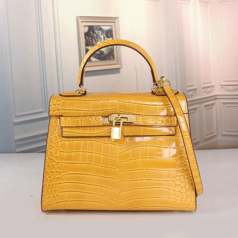 Bag Women'S Lychee Pattern Large-Capacity Handbag Color Matching Shoulder Messenger Bag Women'S Bag