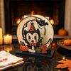 Office Desk Organizer Halloween Wood Napkin Holder, Rustic Ghost Skeleton Owl Pumpkin Dispenser, Wooden Dispenser Vintage Tabletop Standing