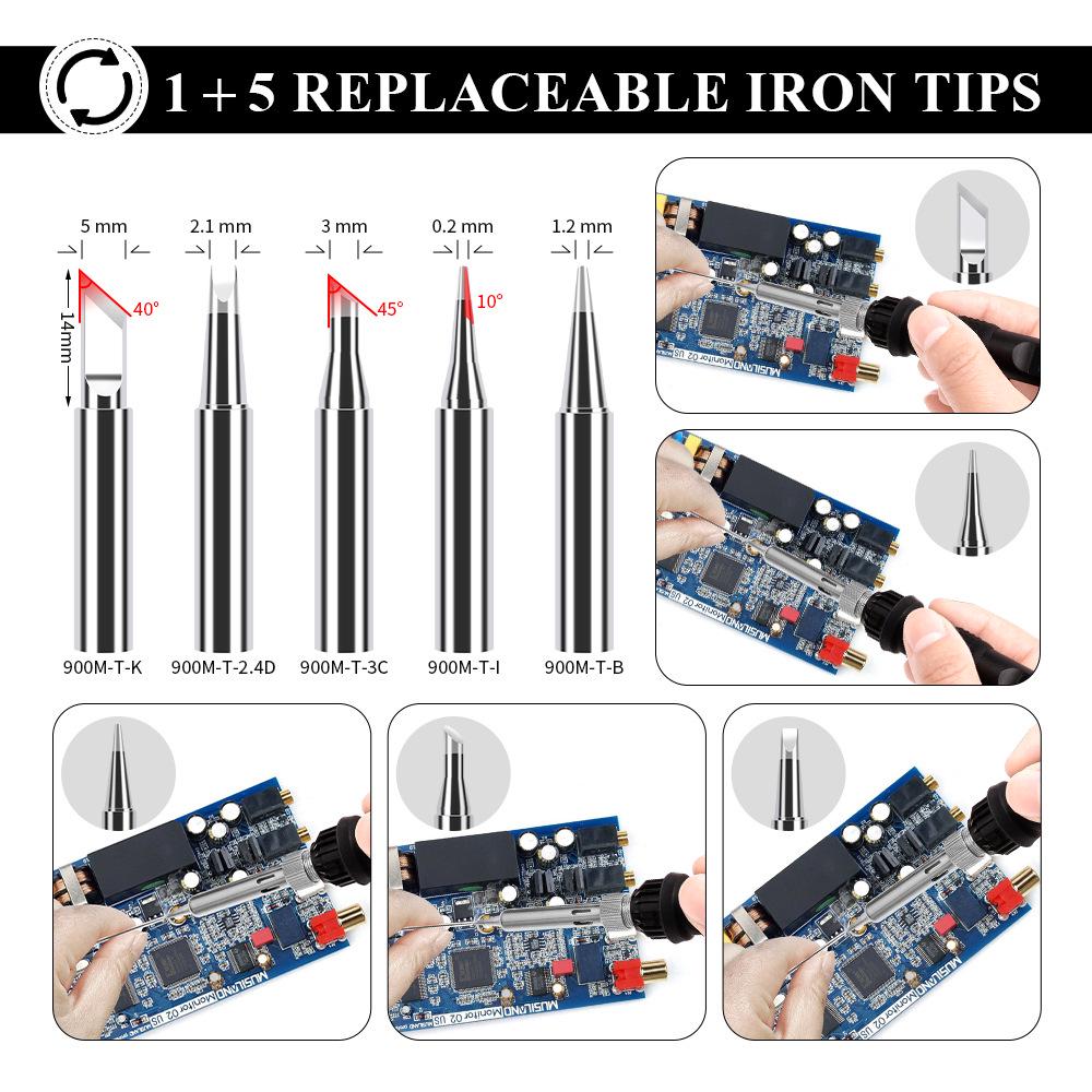 90W Soldering Iron Kit: Adjustable Temp, Desoldering Pump, Anti-static Wrist Strap, Toolbox Included