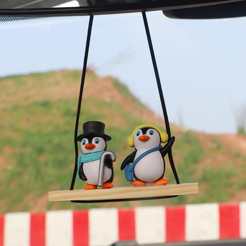

Car Penguin Rearview Mirror Hanging Ornament For Interior Universal Decoration StyleC