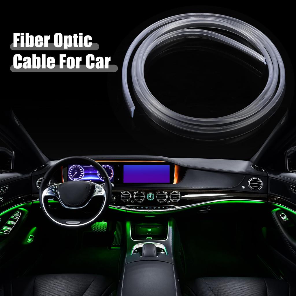 ACROPIX Fiber Optic Cable Skirt Side Glow Car Light Decoration Universal 3mm 1M Clear 1pcs
