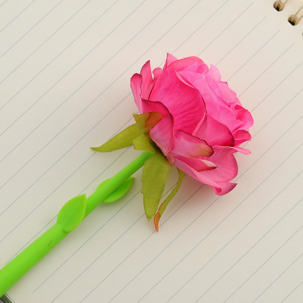 

1 шт. Милая кавайная гелевая ручка в виде цветка розы, офисные школьные принадлежности, канцелярские принадлежности, креативная милая симпатичная мягкая ручка Ink Color：Black