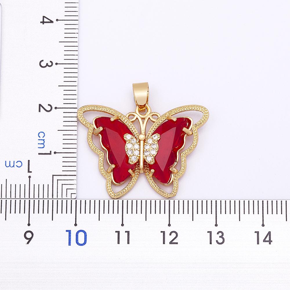 Nidin Top Quality Austrian Crystal Zircon 10 Colors Butterfly Pendant For Women Female Colorful Animal Necklace Jewelry Gifts