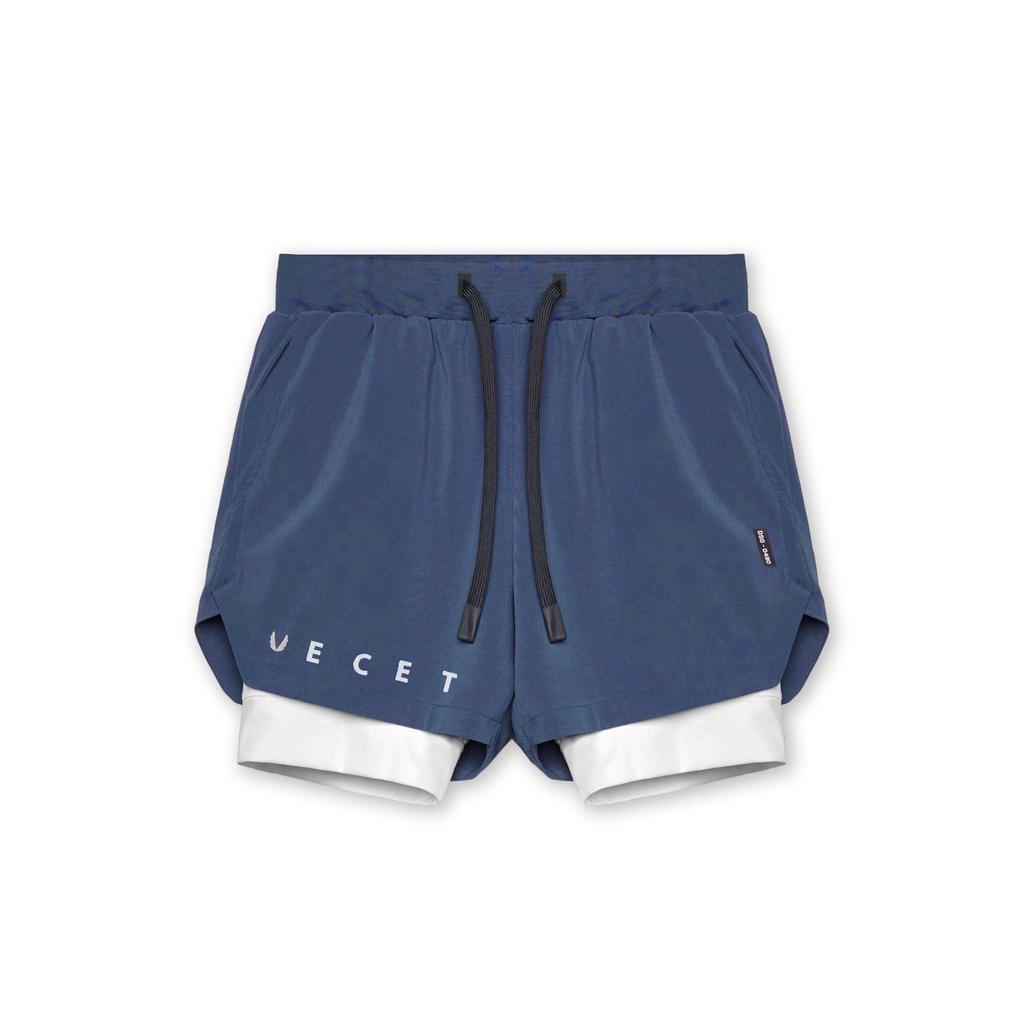 Wings Men's Quick-Dry Double-Layer Sports Shorts for Running, Marathon, Basketball, and Outdoor Fitness