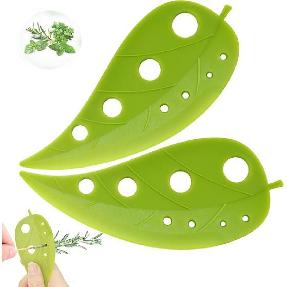 Herb Stripper 8 Holes with Herb Cutter, Kitchen Herbs Leaf Stripping Tool, Herb Stripper Tool, Herb Leaf Peeler for Collard Greens Thyme Basil