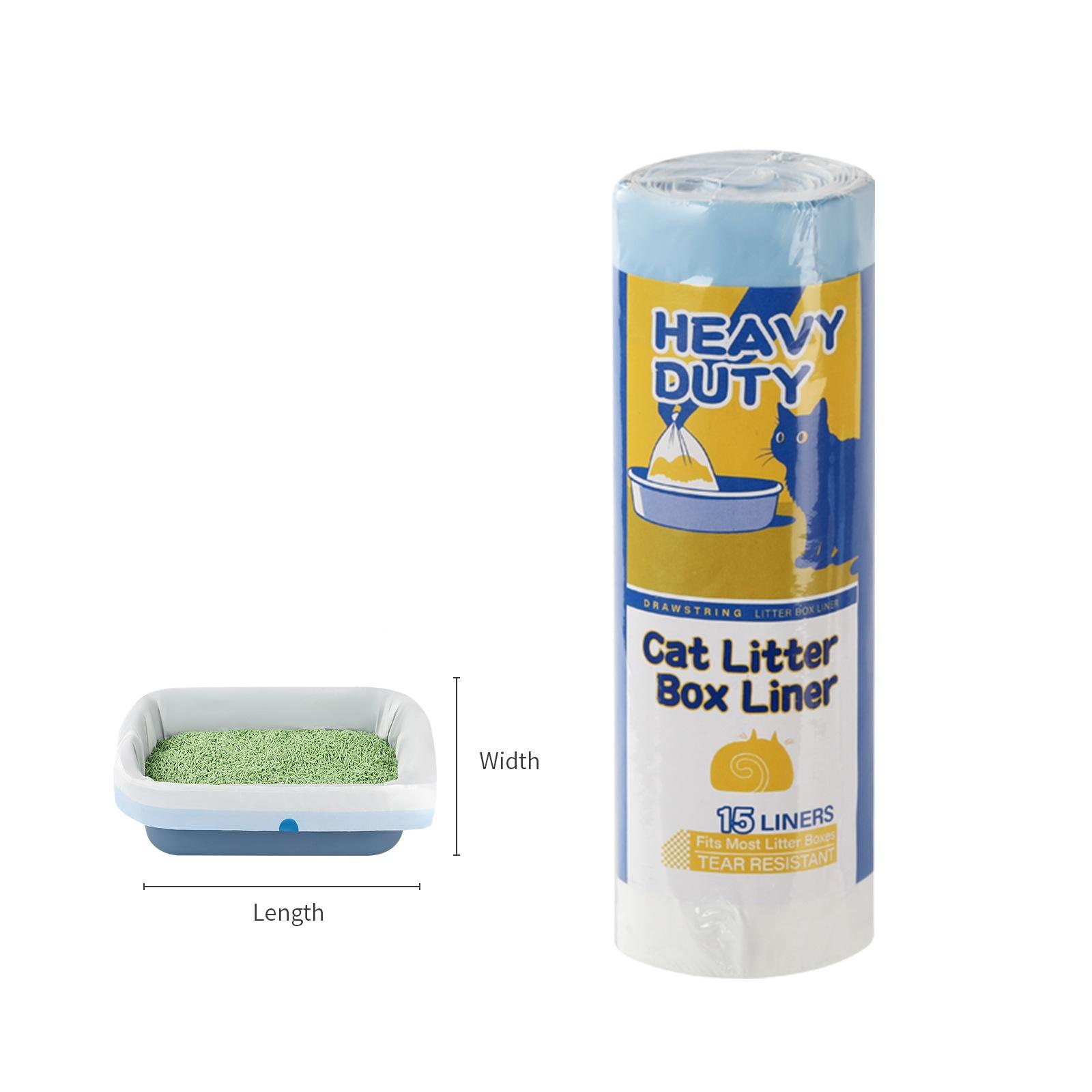 Elzrghs Litter Box Liners Large, Drawstring Litter Bags, Extra Thick Litter Pan Liners Heavy Duty 36 x16