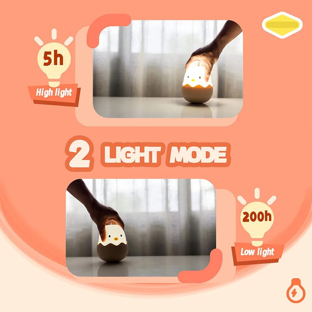 Enten Silikon Nachtlicht für Kinder mit Timer USB Wiederaufladbar Dimmbare Touch Lampe Schlafzimmer Cartoon Tier Dekor Geschenk