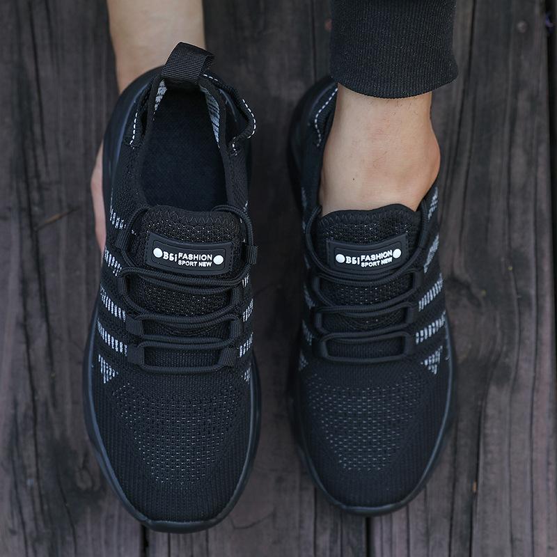 Men's Breathable Knit Sneakers Comfortable Walking Shoe Summer Fashionable Casual Running Shoes