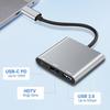 Adaptateur USB-C HDMI - REM - Hub 3-en-1 - HDMI 4K@30Hz - USB 3.0 5Gbps - Charge PD 100W