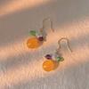 Great Looking~ Summer Orange~ S Creative Design Earrings Women's Pastoral Topaz Flower Stud Earrings