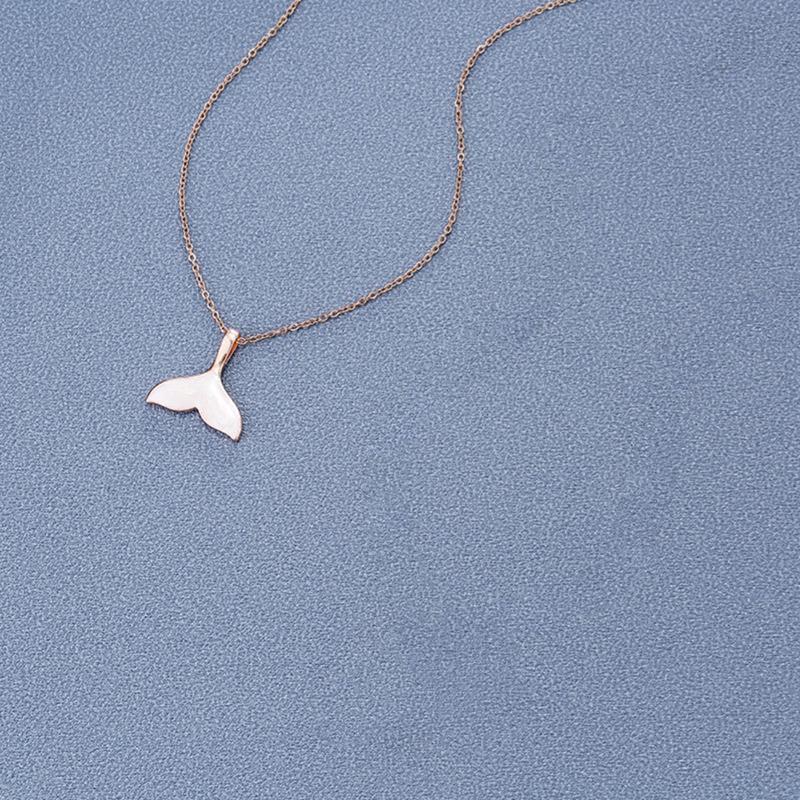DIEYURO 316L Stainless Steel New White Shell Mermaid Tail Lucky Beautiful Pendant Necklace Valentine's Day Gift For Girlfriend