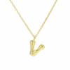 18K Gold Plated Balloon Bubble Hip Hop Necklace with 26 English Letters for Women