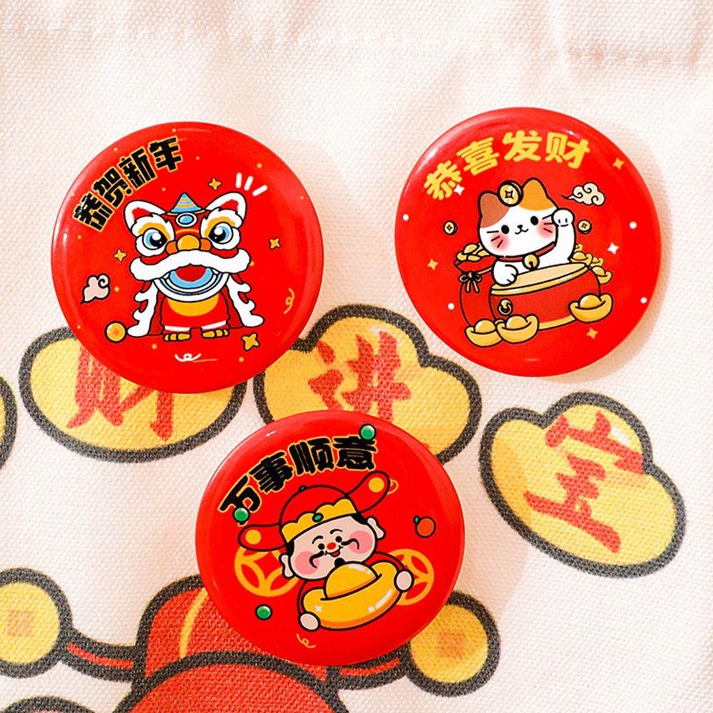 Cute Design Spring Festival Brooch Colorful New Year's Badge  Children Party