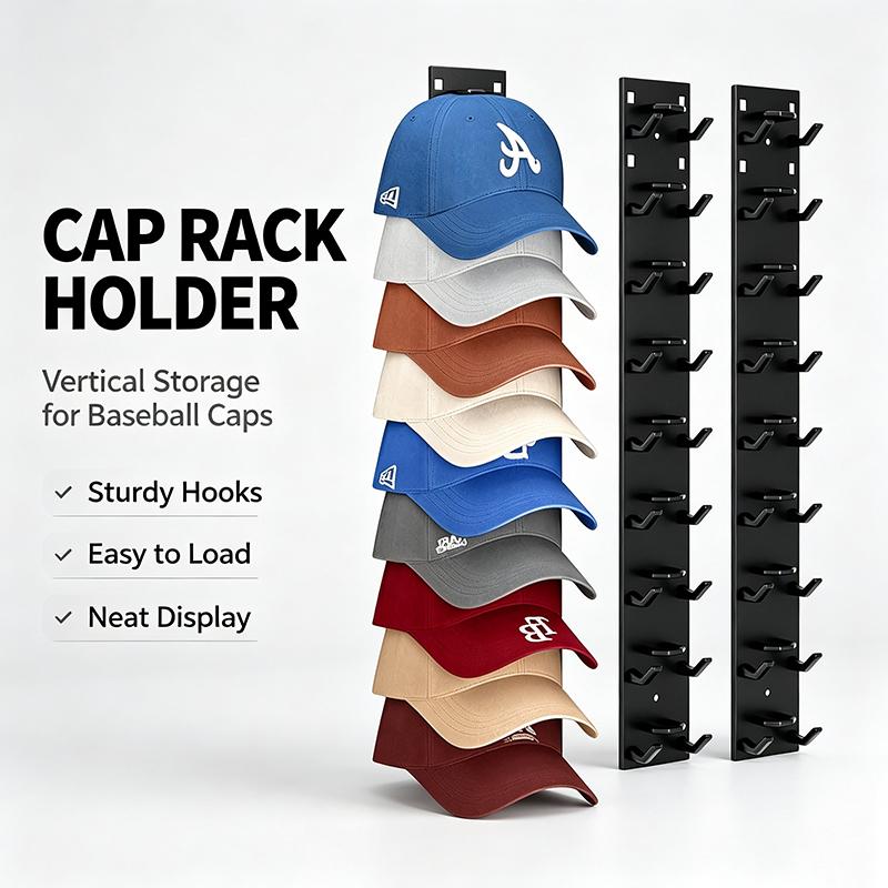Caps Organizer Hat Hooks For Wall Baseball Caps Rack Support For Hats Cap Hanger Multifunctional Home Closet Storage MZSNJ02