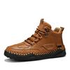 New  Handmade Leather Casual Men Shoes Design Flat Sneakers Man Breathable Large Size Leather Shoes Men Ankle Boots Outdoor
