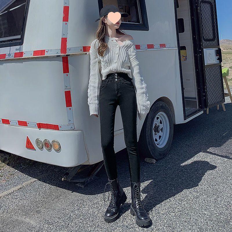 2025 New Women's High-Waisted Fleece-Lined Skinny Jeans – Slimming, Tall, Versatile, Lengthened for 175cm and Above