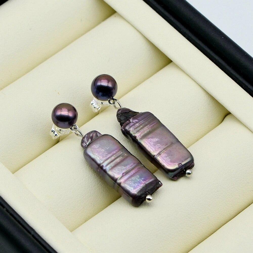 Fashion Pearl Earrings Long Earrings Baroque Freshwater Pearl Women's Silver Earrings