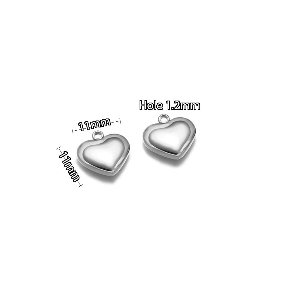 5pcs Stainless Steel New Fashion Three-dimensional Heart Charms Pendants PVD Gold Plated Necklace Homemade Bracelet DIY Jewelry