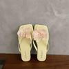 Fashion Chic Fairy - Style Flower Flip - Flops | Orchid Accent, Soft & Comfy, Perfect for Beach Vacations & Daily Leisure