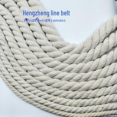 White Bleached Black Three-Strand Hand-Held Cotton Rope (5mm-20mm) for Luggage, Curtain Ties, and Accessories.