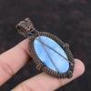 Owyhee Blauer Opal Anhänger Kupferdraht umwickelter Edelsteinanhänger Handgefertigter Schmuck Eleganter Anhänger Kupferdrahtschmuck Geschenk für Ihn Boho Anhänger