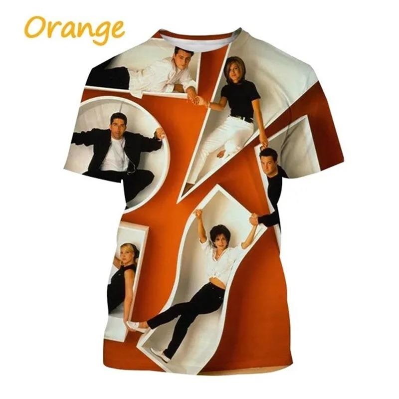 TV Show Friends Printed T-Shirt For Men Women FashionCrewneck Short Sleeve T Shirt  Streetwear Mens Casual Plus Size Tees Top